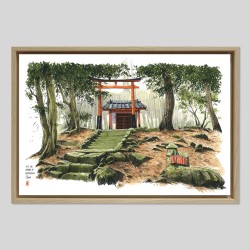 Caisse américaine prestige bois chêne sur papier Hahnemühle Photo Rag Bright White - 310g/m²