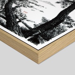 Caisse américaine prestige bois chêne sur papier Hahnemühle William Turner 310g/m²